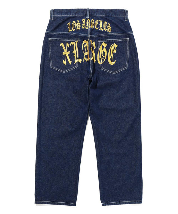 Men's XLARGE Old English Logo Denim Pants - Indigo