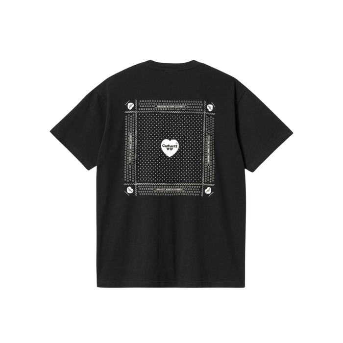 Carhartt WIP Heart Bandana T-Shirt - Stone Washed Black/White