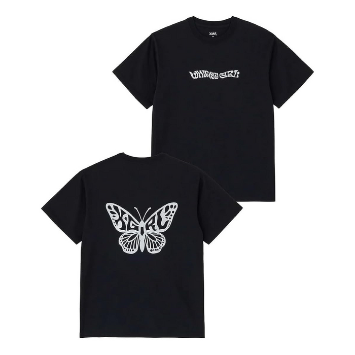 X-Girl Glitter Butterfly Logo Short-Sleeve T-Shirt - Black