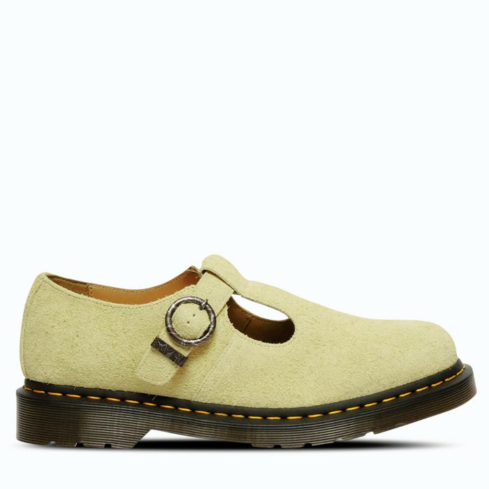 Dr. Martens Mary Jane T-Bar - Hazy Yellow Long Napped Suede