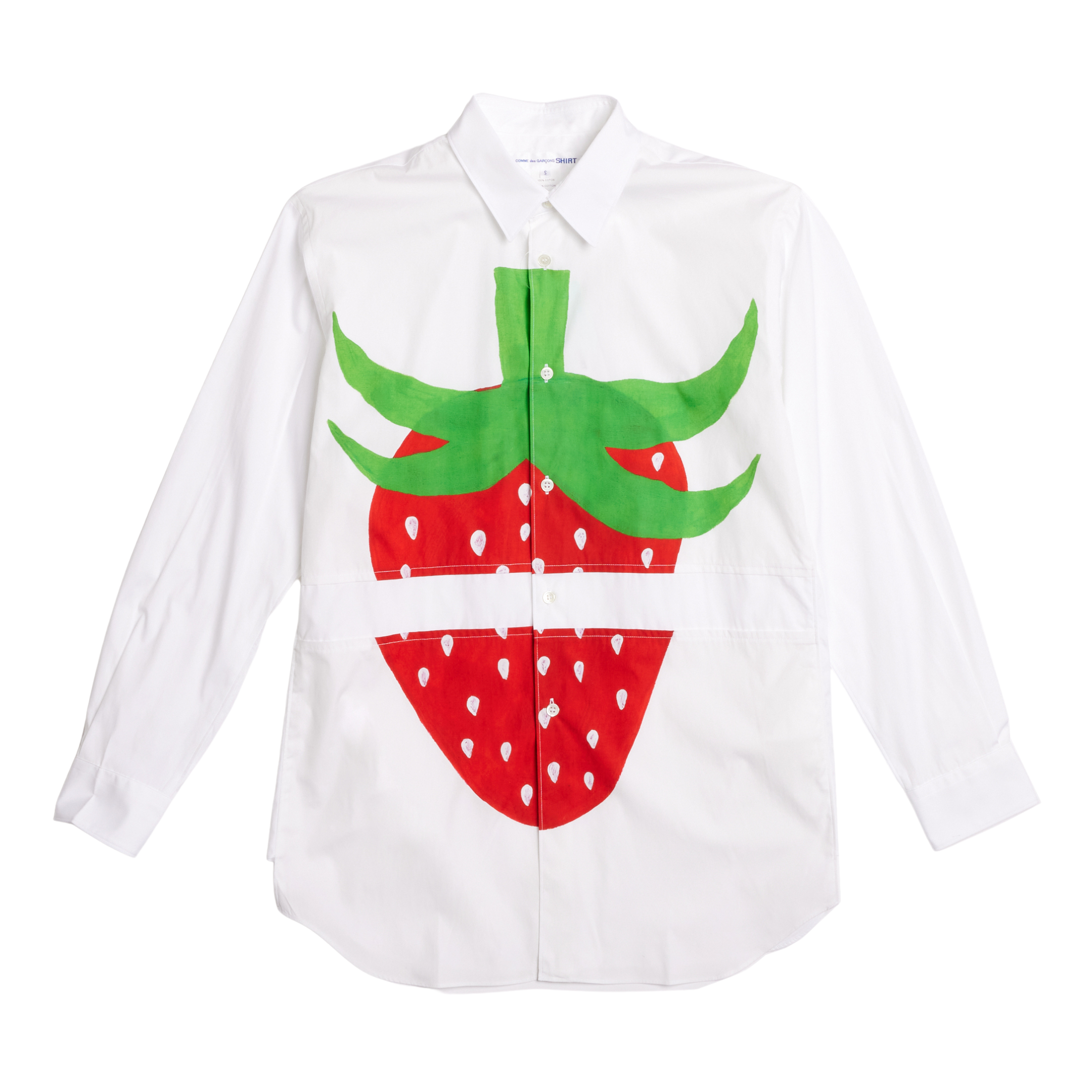 COMME des GARÇONS Men's Strawberry Cotton Poplin Shirt COMME des GARÇONS Men's Strawberry Cotton Poplin Shirt