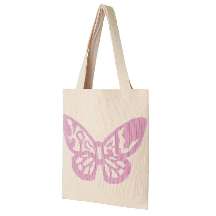 X-Girl Butterfly Knit Tote Bag - Off White
