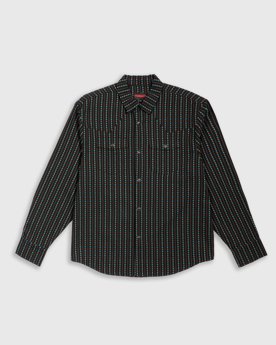 Pleasures Tribute Western Button Up - Black