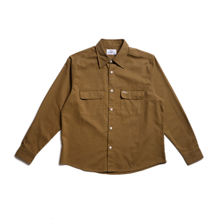 Fice Premium Button-Up Long Sleeve Shirt - Cargo