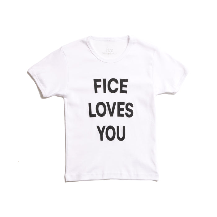Fice "FICE LOVES YOU" Baby Tee - White