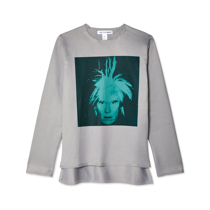 COMME des GARÇONS Shirt 'Andy Warhol' Print Sweater - Grey/Green