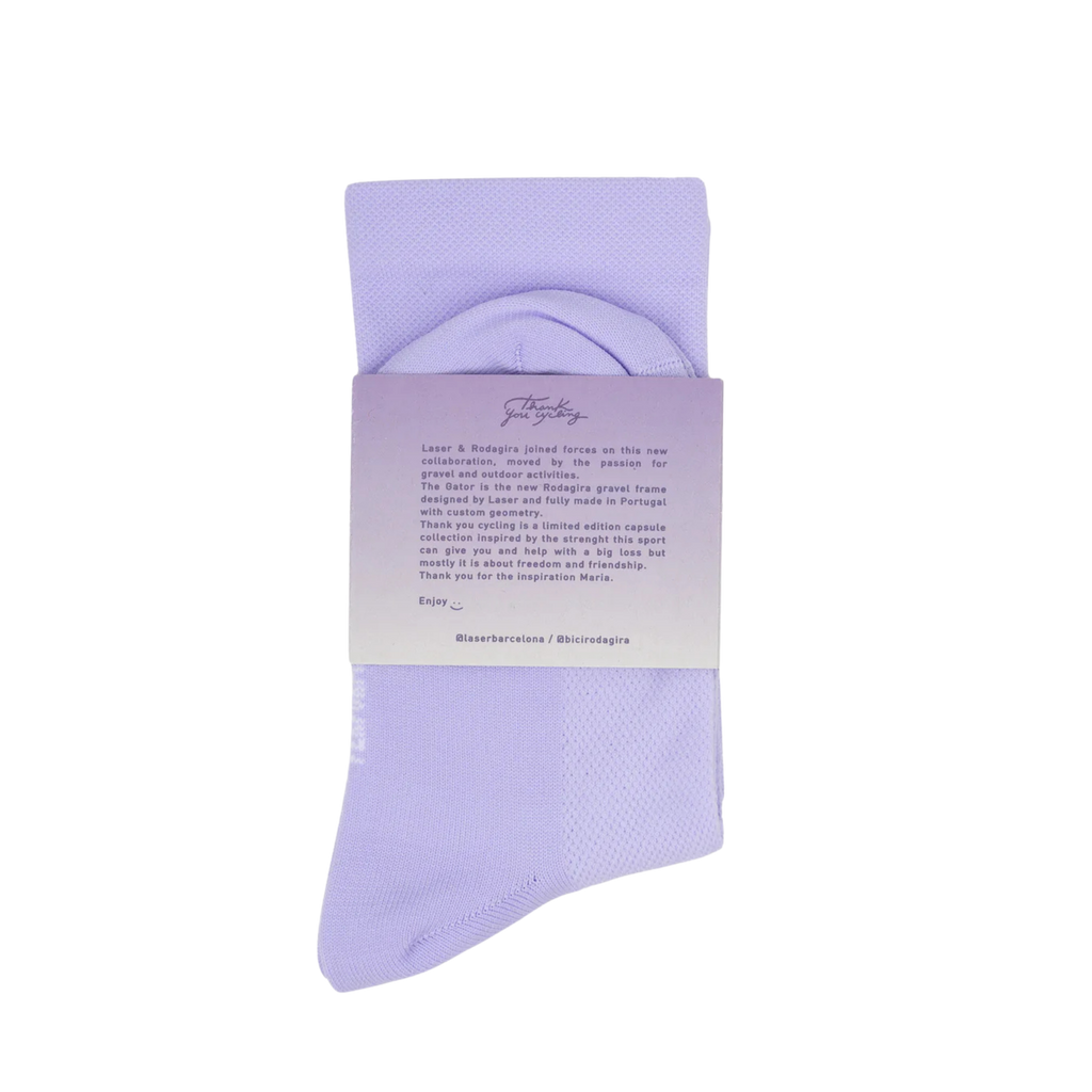 Laser x Rodagira Thank You Cycling Performance Socks - Lavender