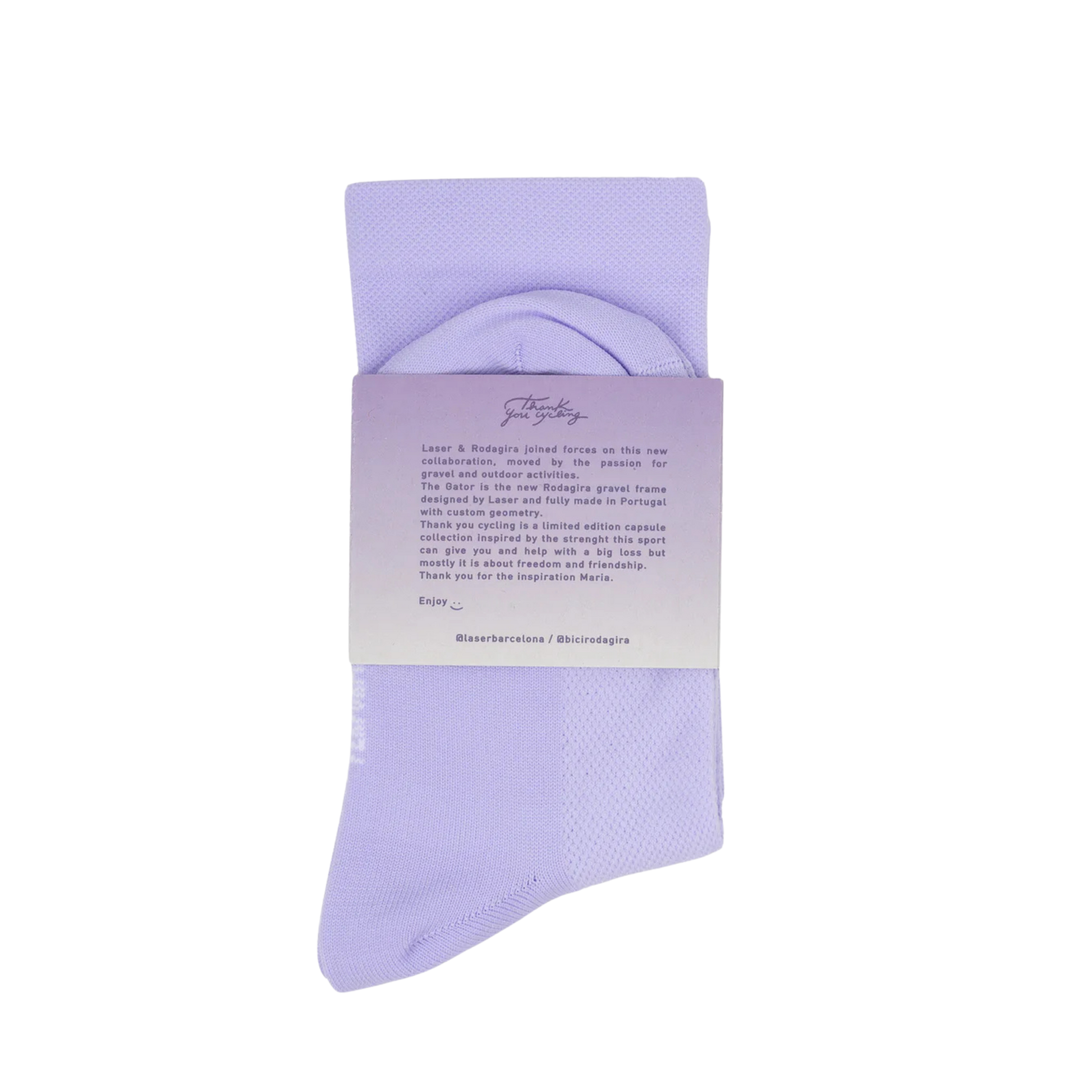 Laser x Rodagira Thank You Cycling Performance Socks - Lavender