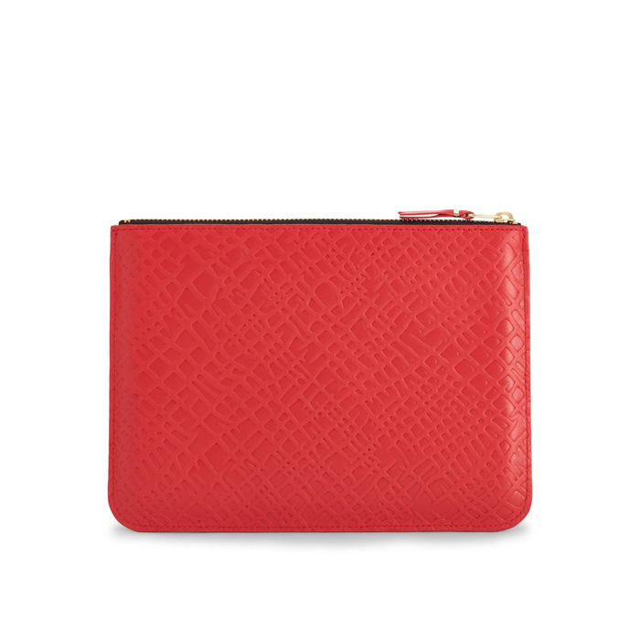 COMME des GARÇONS Embossed Roots Large Zip Pouch - Red
