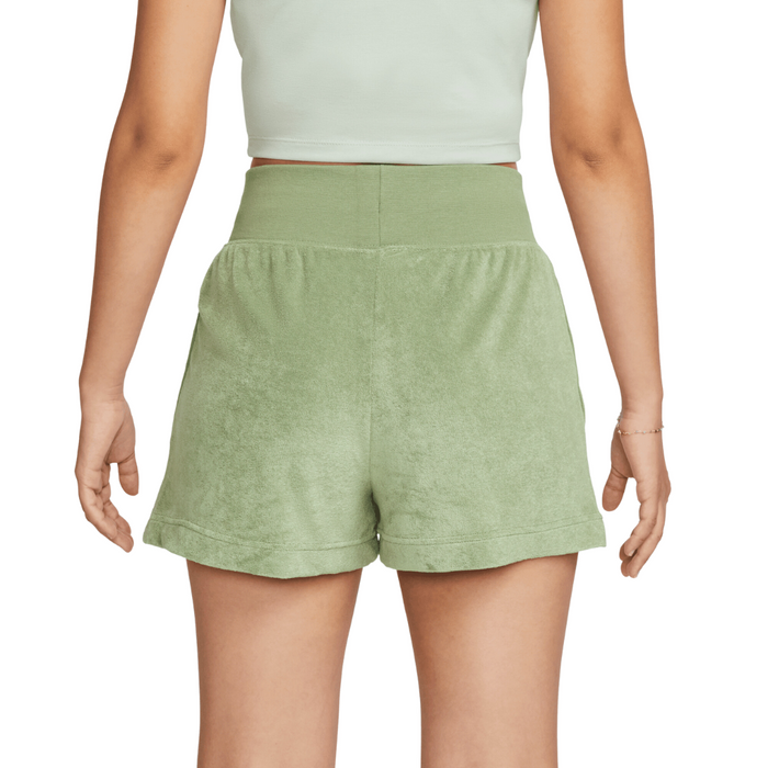 Women's Nike Sportswear Terry Cloth Shorts - Oil Green/Cargo Khaki