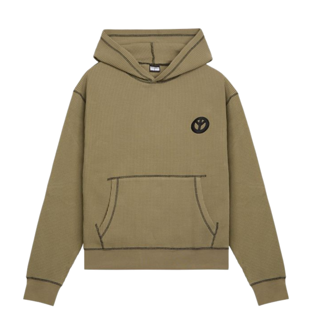 Babylon Waffle Knit Hoodie - Slime Green