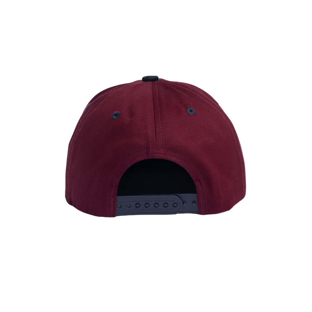 Autumn Twill 6 Panel Snapback Hat - Burgundy