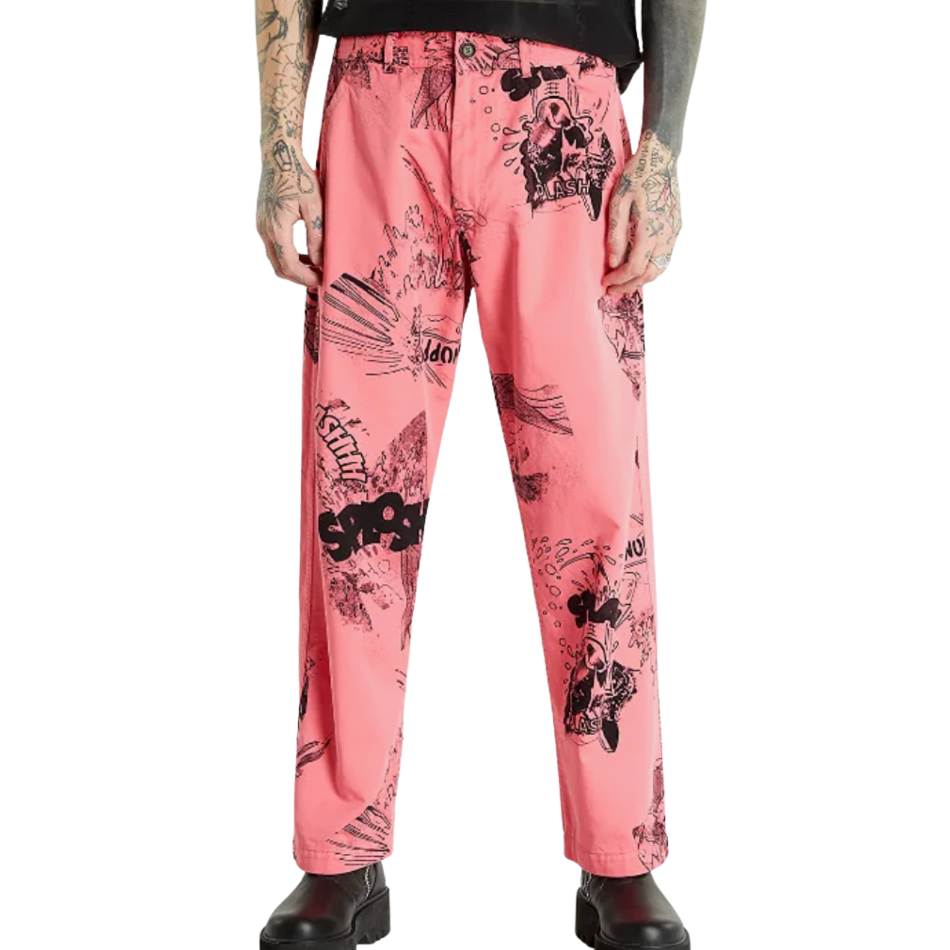 COMME des GARÇONS  Pants Woven - Pink/Black