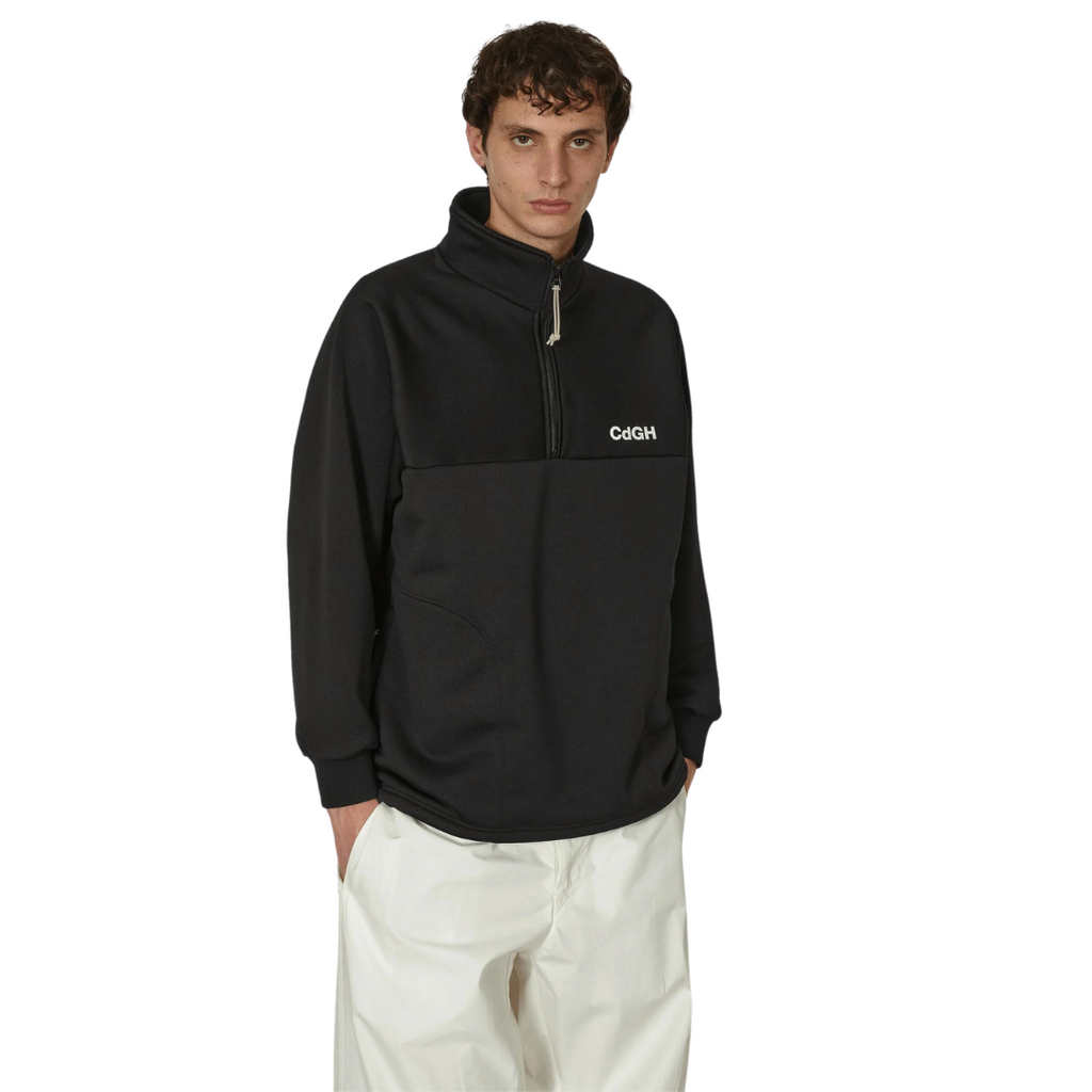 COMME des GARÇONS Homme Men's Half Zip Sweatshirt - Black COMME des GARÇONS Homme Men's Half Zip Sweatshirt - Black
