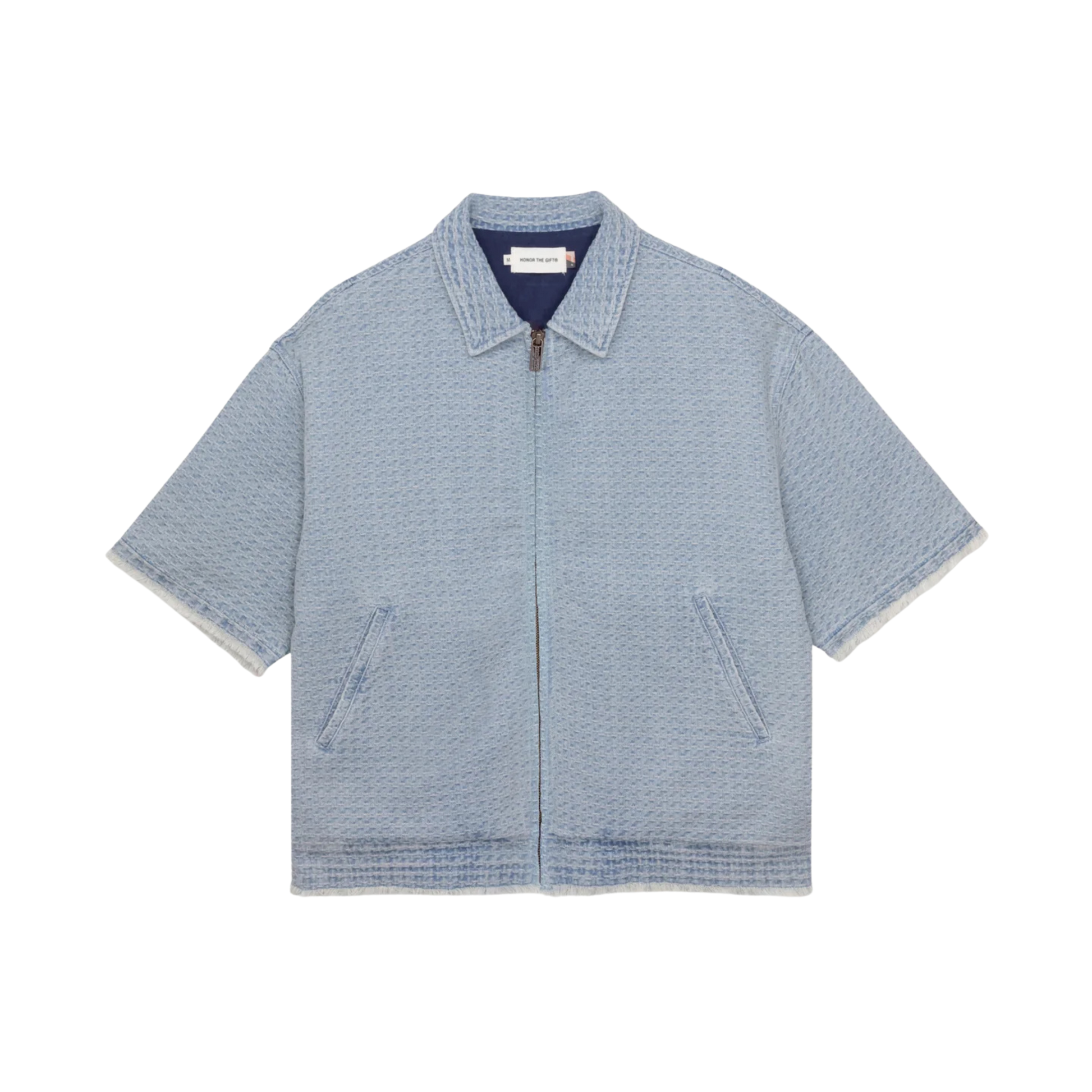 Men's Honor The Gift Vintage Indigo Zip Front Short Sleeve - Light Indigo