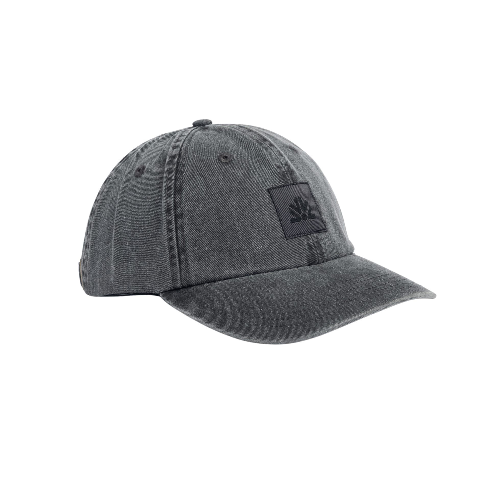 Autumn Washed 6 Panel Strapback Hat - Black