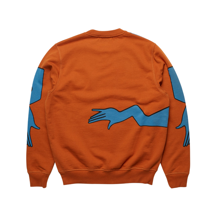 Parra Early Grab Crew Neck Sweatshirt - Sienna Orange
