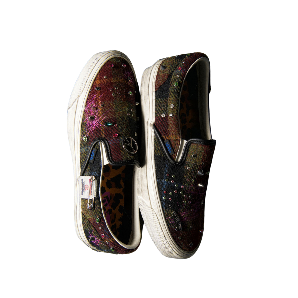 Men's Vans LX Classic Slip On 98 Harris Tweed - RED/MULTI