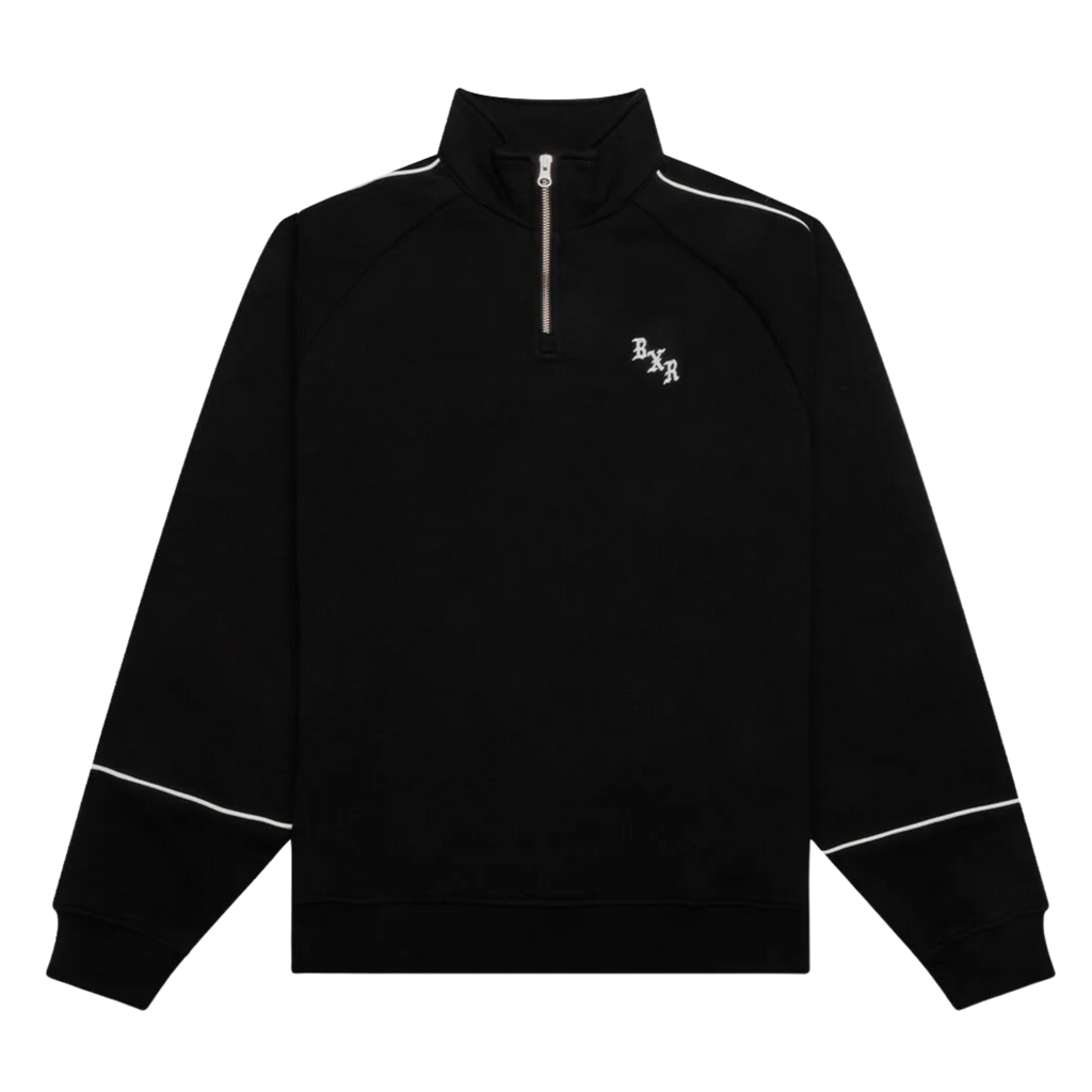 Born X Raised Piped Quarter Zip Sweater - Black