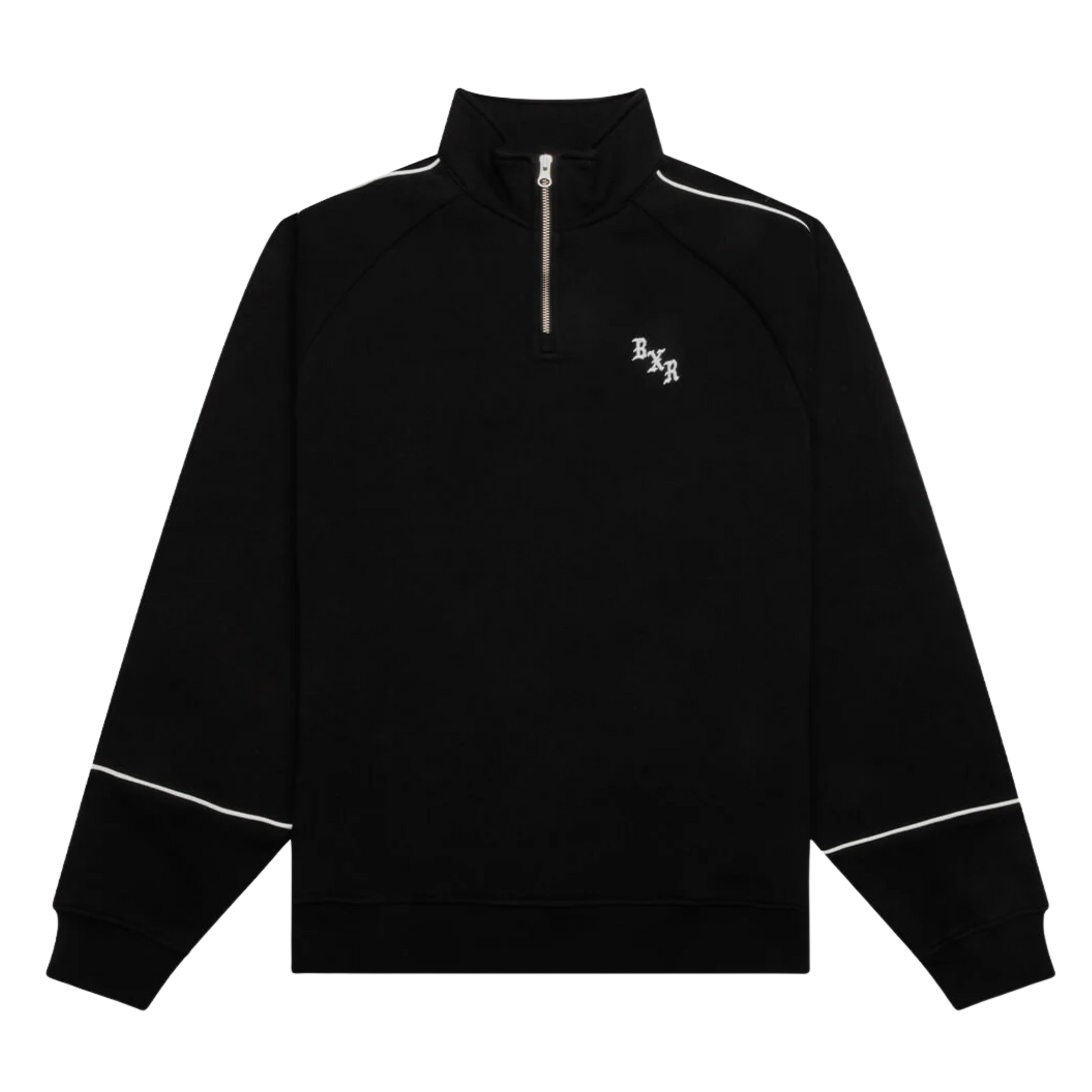 Born X Raised Piped Quarter Zip Sweater - Black