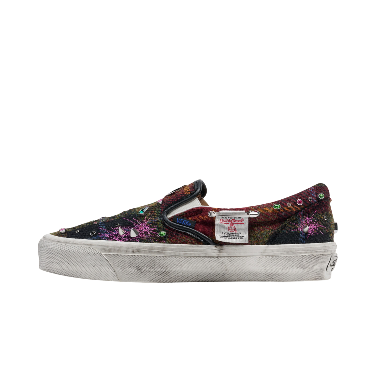 Men's Vans LX Classic Slip On 98 Harris Tweed - RED/MULTI