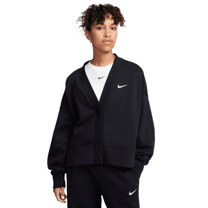 Women's Nike Sportswear Phoenix Fleece Over-Oversized Cardigan - Black/Sail