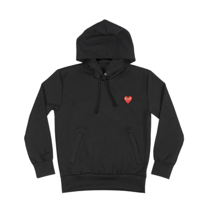 COMME des GARÇONS PLAY Red Heart Pullover Hoodie - Black