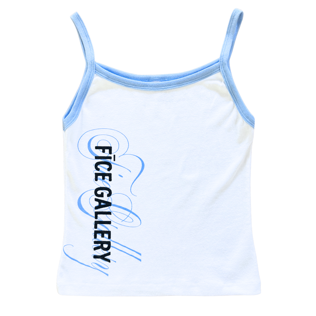 FICE "Big Baby" 2-Tone Spaghetti Tank - Baby Blue/White