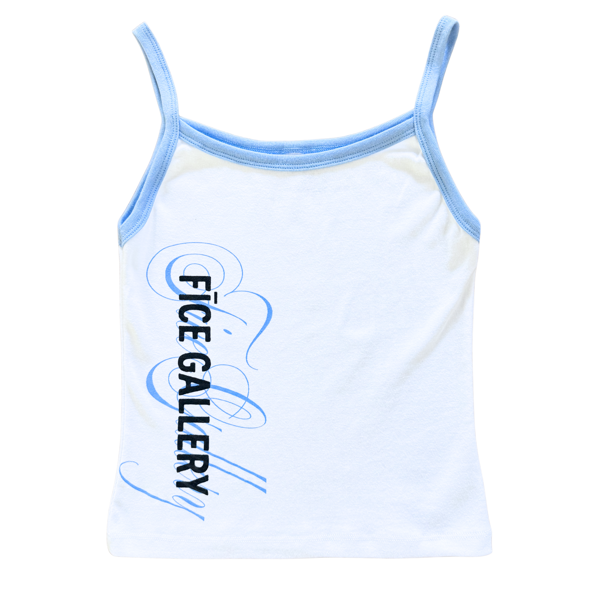 FICE "Big Baby" 2-Tone Spaghetti Tank - Baby Blue/White