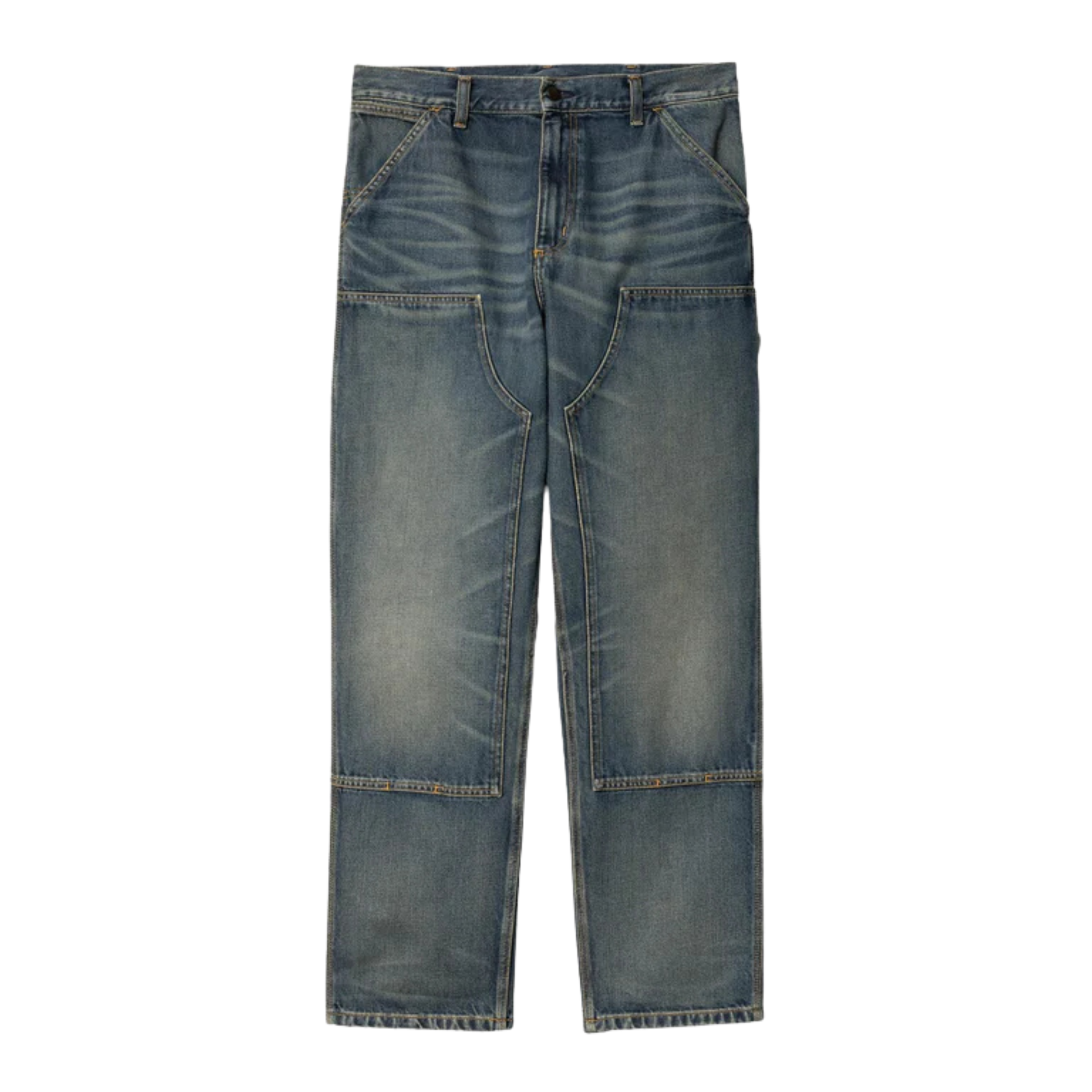 Carhartt WIP Double Knee Pant Denim - Blue/Worn Used Wash