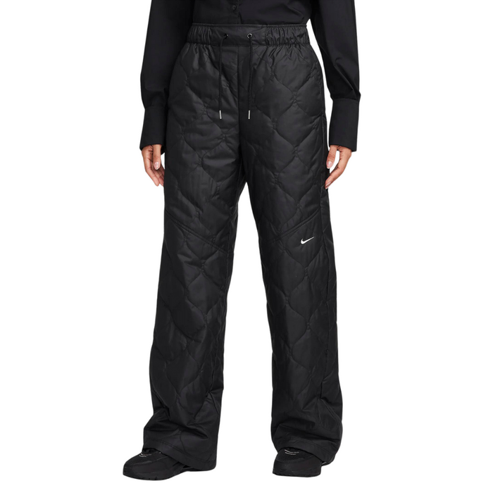 Women's Nike Sportswear Essential High-Waisted Open-Hem Quilted Pants - Black/White