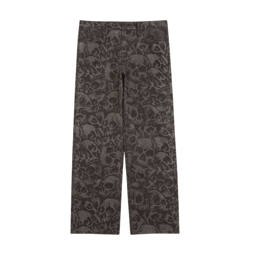 Babylon Skulls Denim Pant - Skull Print Black