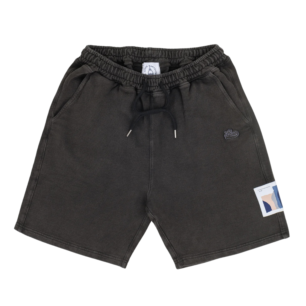 Laser Borne Fleece Shorts - Faded Black