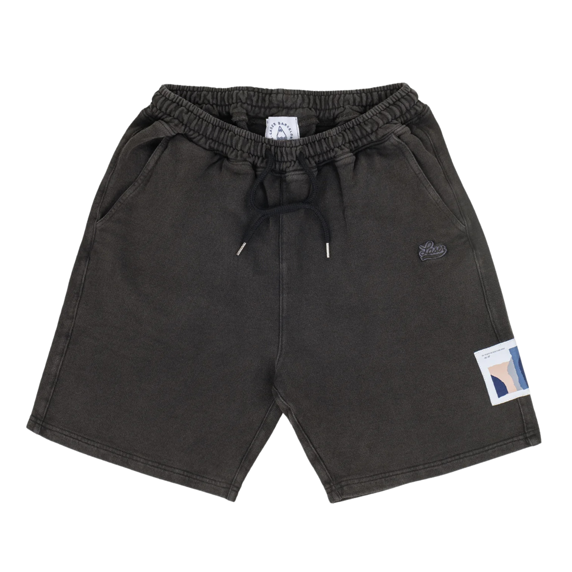 Laser Borne Fleece Shorts - Faded Black