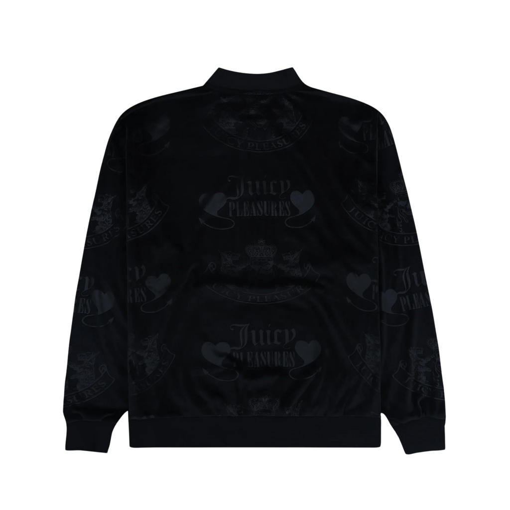 Pleasures x Juicy Couture Men's Crest Velour Quarter Zip - Black