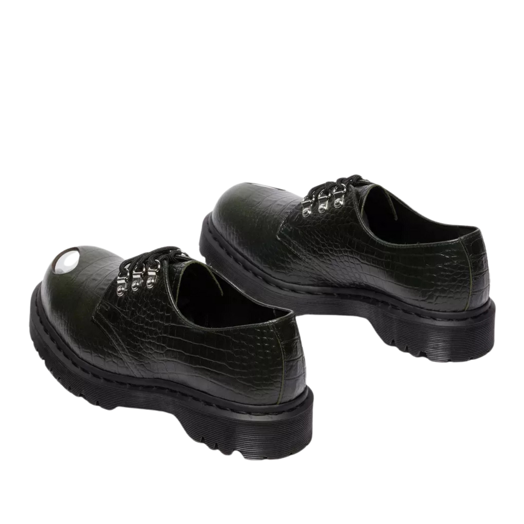 Dr. Martens 1461 Bex Steel Toe Analine Croc Emboss - Forest Green