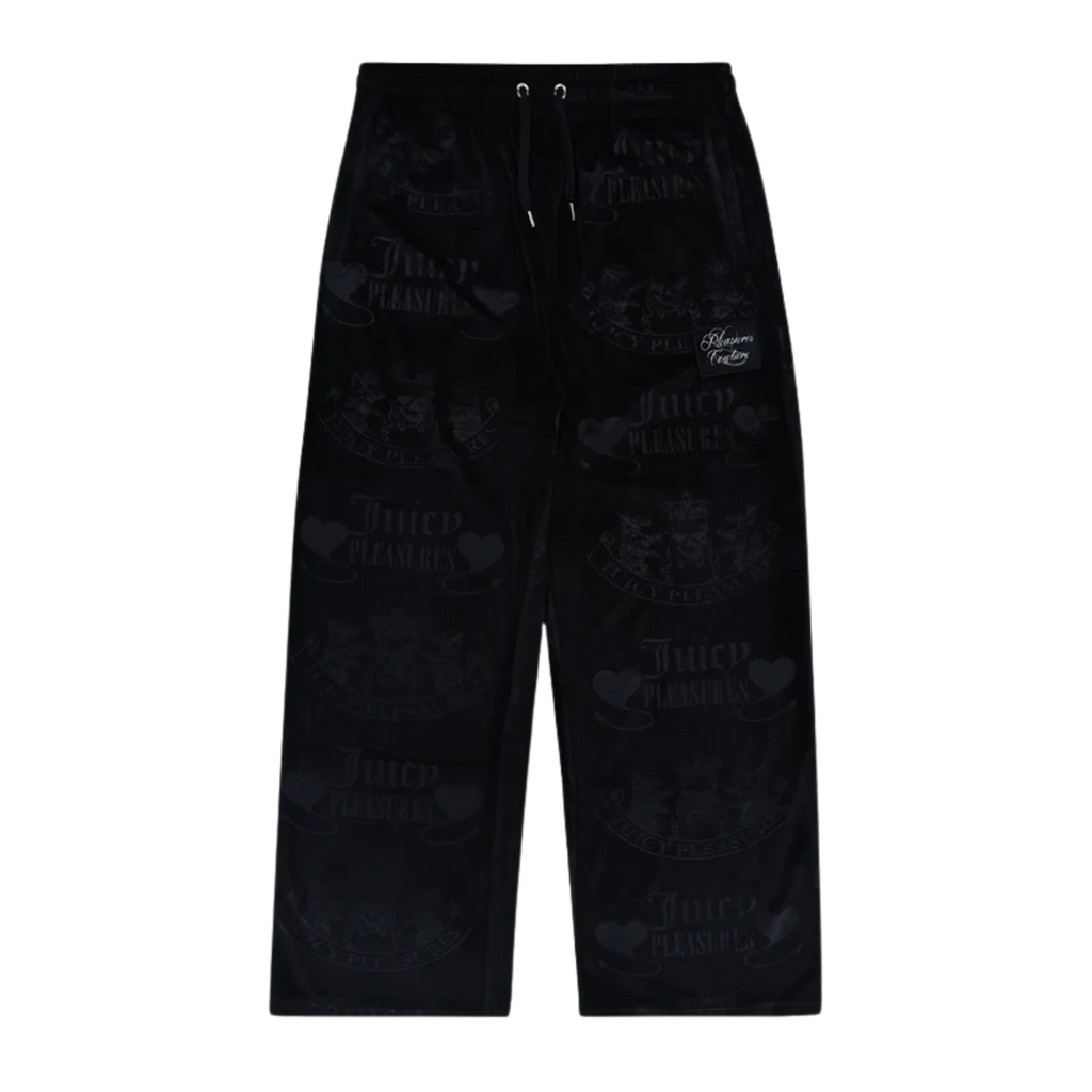 Pleasures x Juicy Couture Men's Crest Velour Track Pants - Black