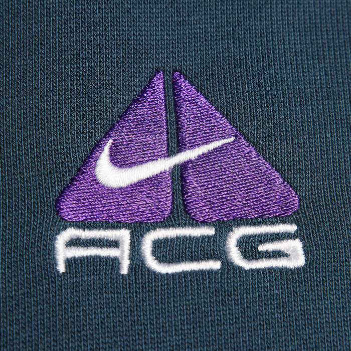Women's Nike ACG Therma-FIT "Tuff Knit" Fleece Hoodie - Deep Jungle/Purple Ink/Summit White