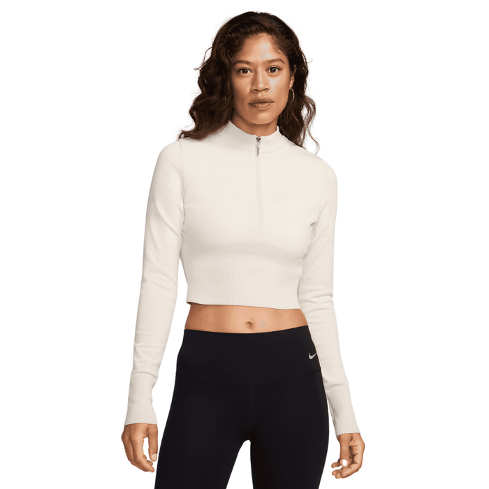 Women's Nike Sportswear Chill Knit Cropped Sweater -  LT Orewood Brown/Sail