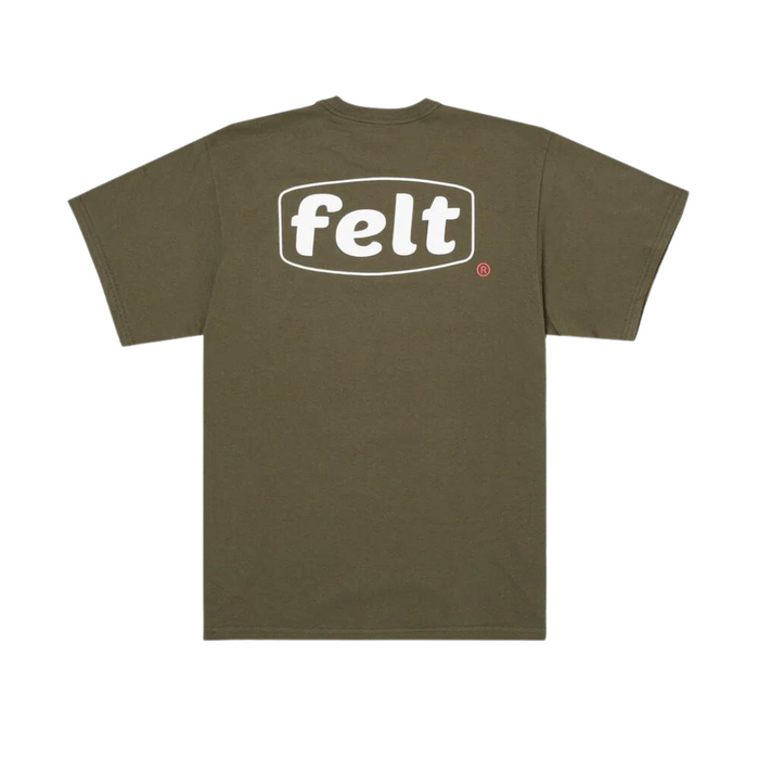 Felt Work Logo Tee Shirt - Military Green