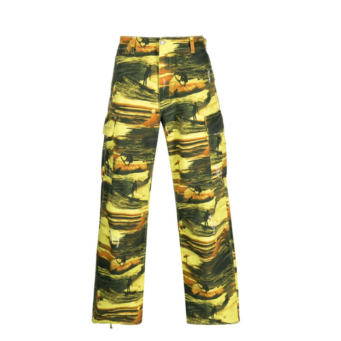 ERL Unisex Printed Woven Cargo Pants - ERL Acid Sunset