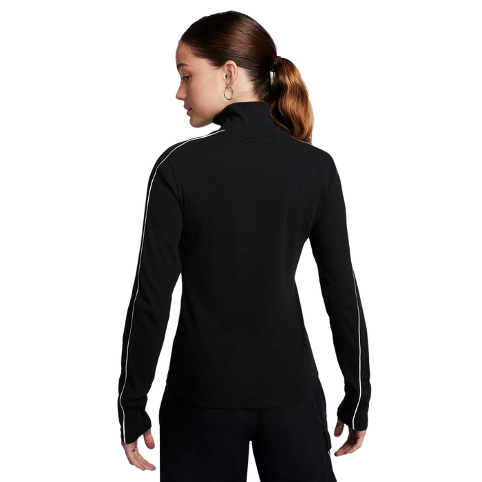 Women's Nike Sportswear Long-Sleeve Mock Neck Top - Black/White