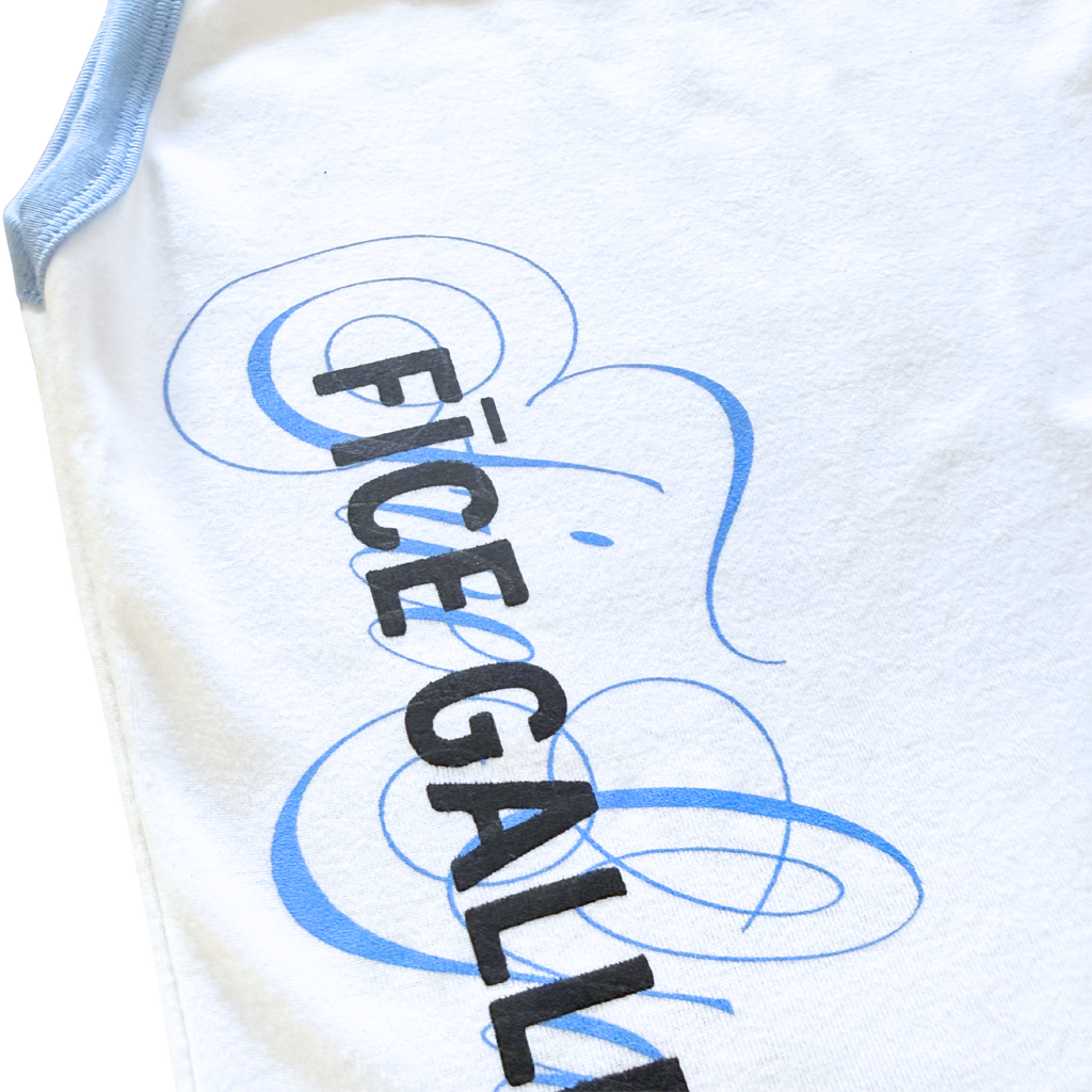 FICE "Big Baby" 2-Tone Spaghetti Tank - Baby Blue/White