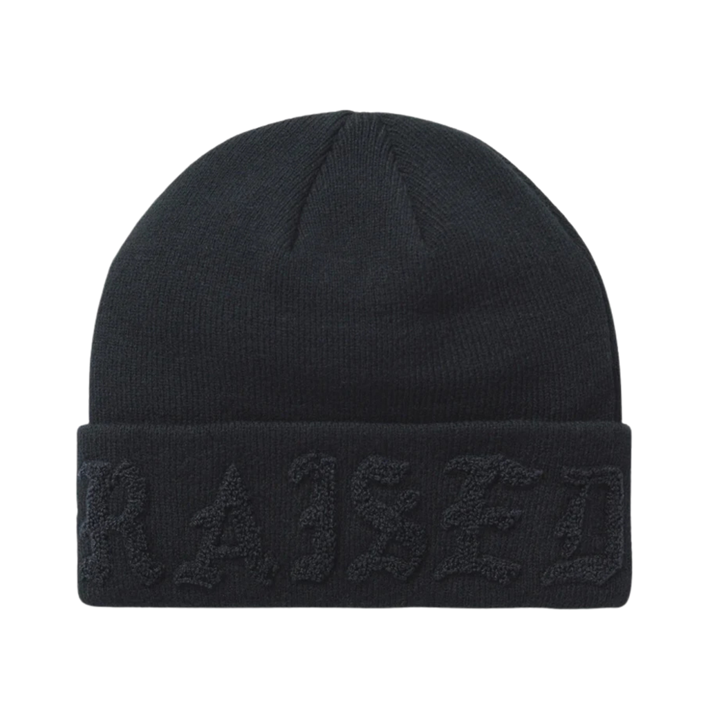 Born X Raised Tonal Knit Beanie - Black