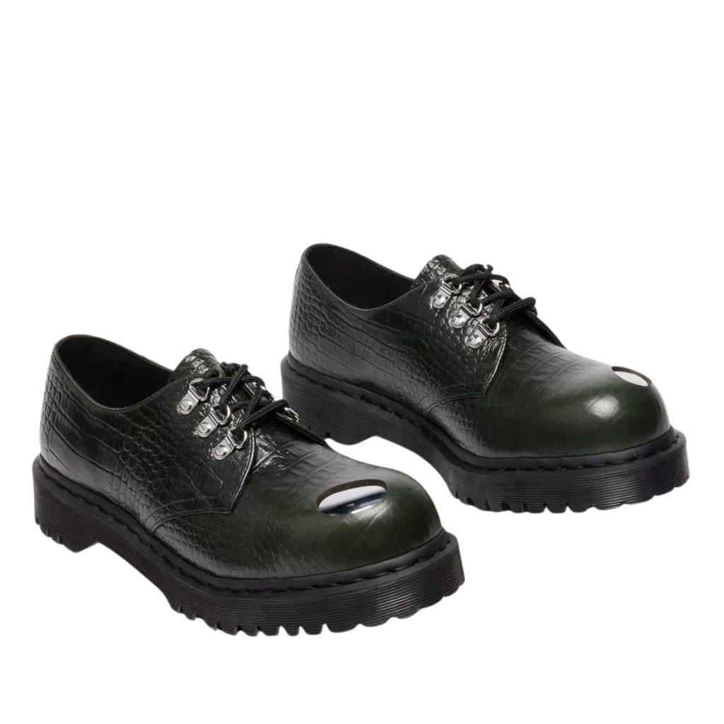 Dr. Martens 1461 Bex Steel Toe Analine Croc Emboss - Forest Green