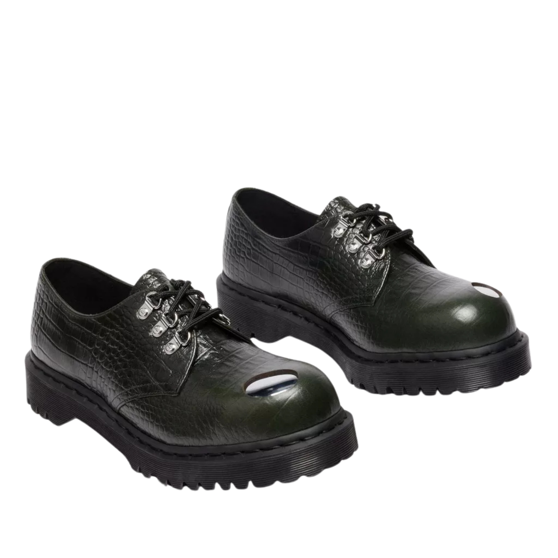 Dr. Martens 1461 Bex Steel Toe Analine Croc Emboss - Forest Green