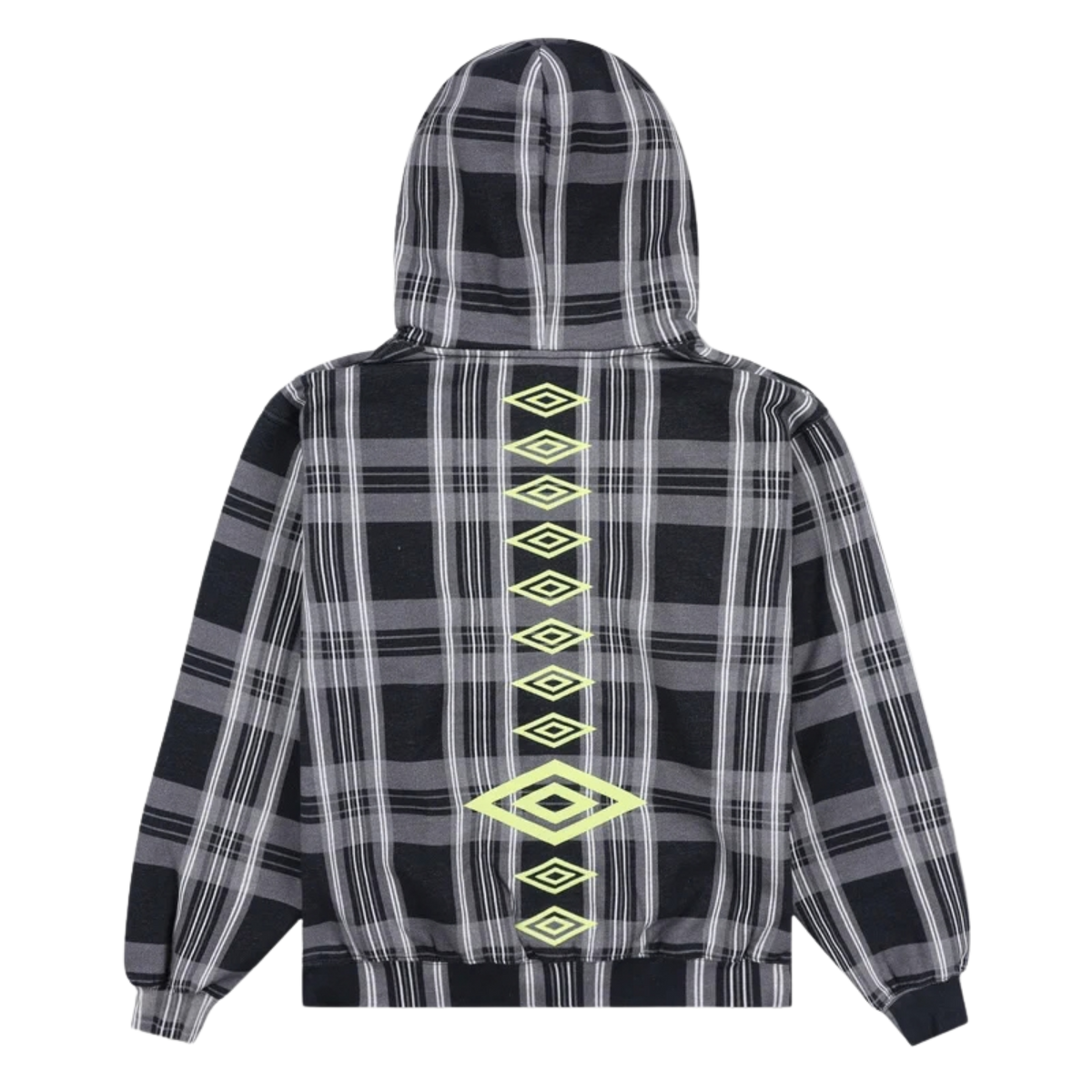 PLEASURES Spine Plaid Hoodie - Black