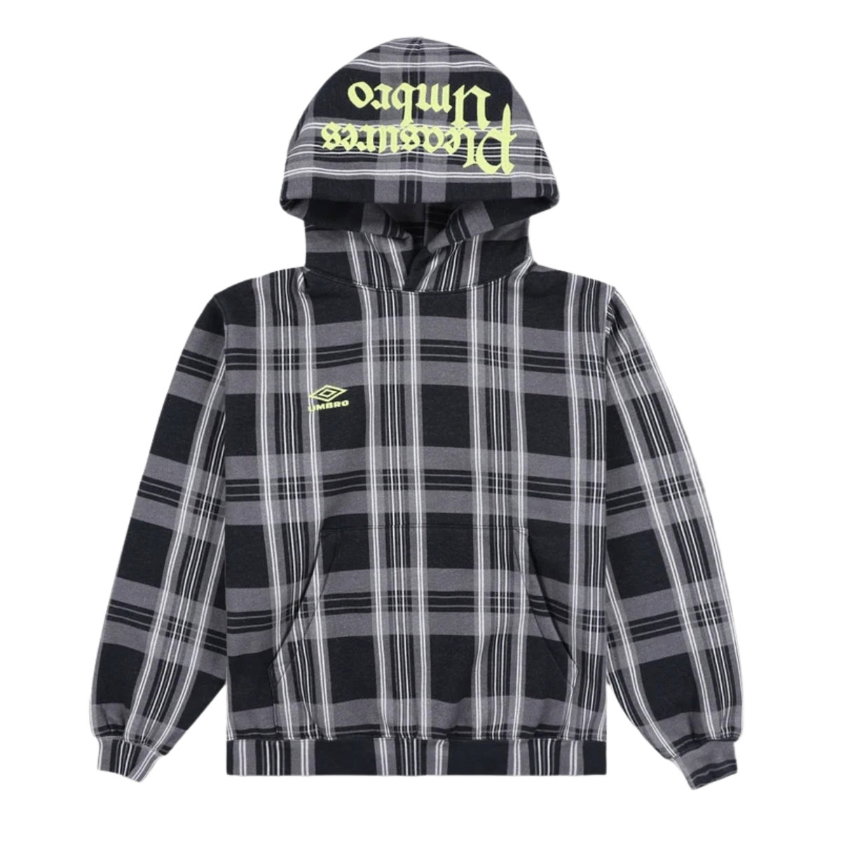 PLEASURES Spine Plaid Hoodie - Black