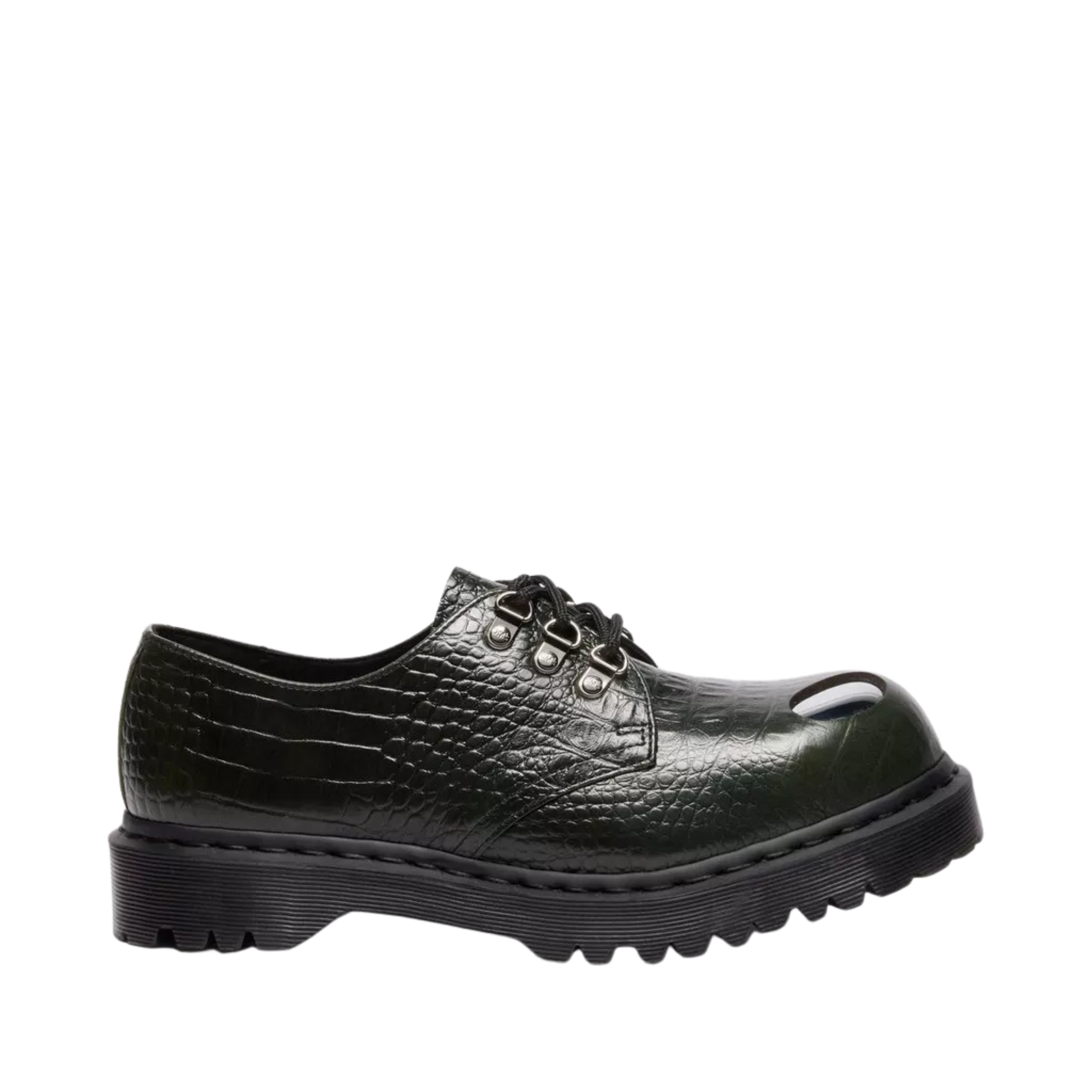 Dr. Martens 1461 Bex Steel Toe Analine Croc Emboss - Forest Green