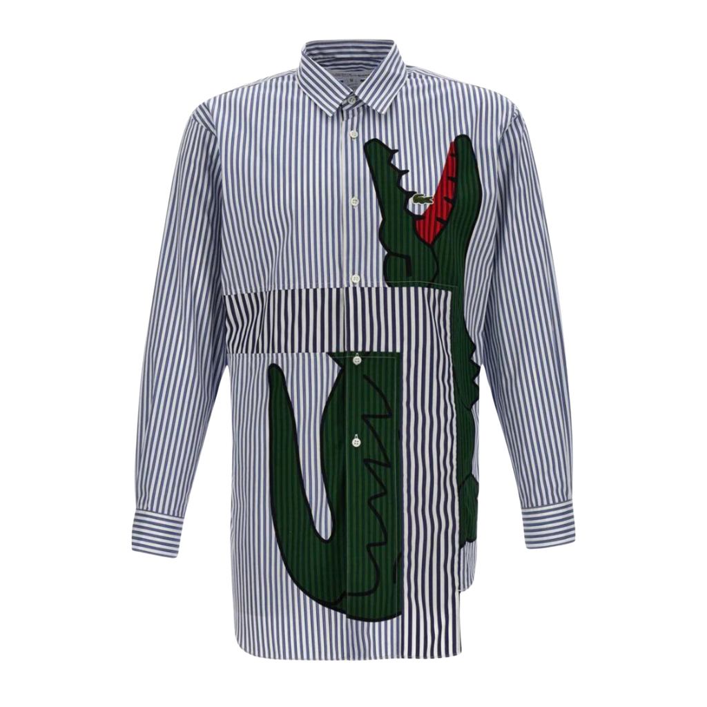 COMME des GARÇONS Shirt x Lacoste men's Striped Woven Shirt - Blue/White